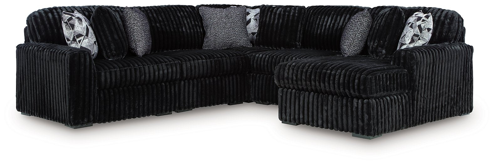 Midnight-Madness Sectional with Chaise - Dream Home Furniture & Mattress (Waite Park, MN)