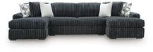 Midnight-Madness Double Chaise 3-Piece Sectional - Dream Home Furniture & Mattress (Waite Park, MN)