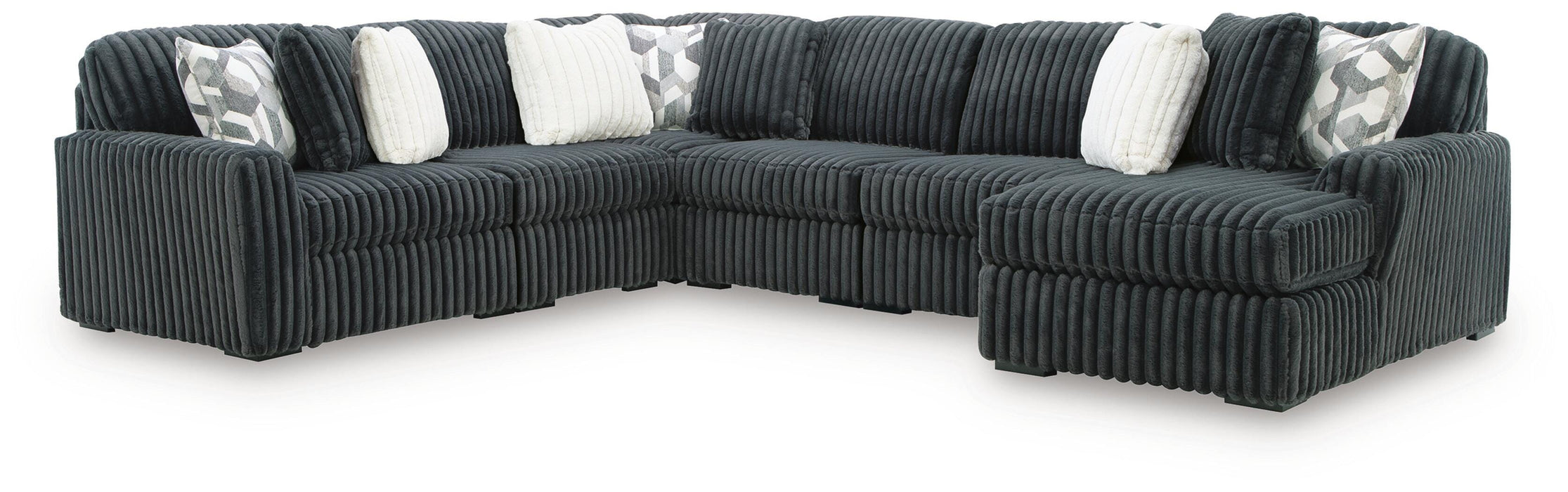 Midnight-Madness Sectional with Chaise - Dream Home Furniture & Mattress (Waite Park, MN)