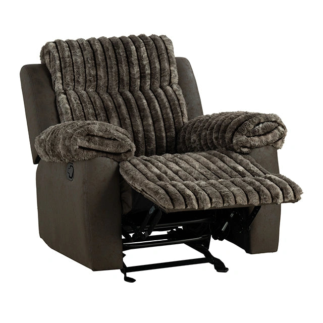 Dionysus Manual Glider Recliner Brown - Dream Home Furniture & Mattress (Waite Park, MN)