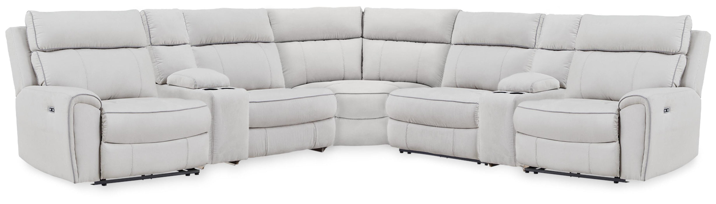 Social Pointe Reclining Sectional with Storage Consoles - Dream Home Furniture & Mattress (Waite Park, MN)