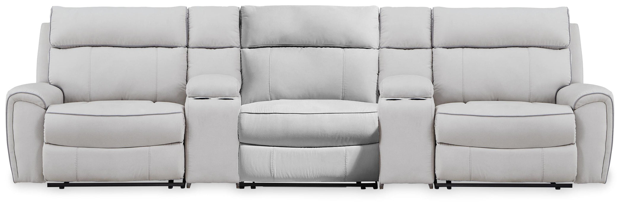 Social Pointe Reclining Sectional with Storage Consoles - Dream Home Furniture & Mattress (Waite Park, MN)