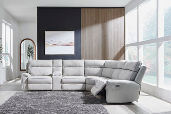 Social Pointe Reclining Sectional with Storage Consoles - Dream Home Furniture & Mattress (Waite Park, MN)