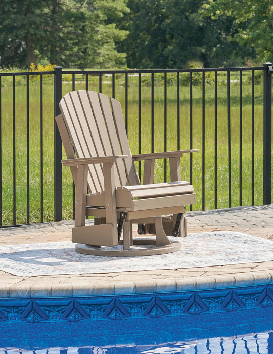 Hyland wave Outdoor Swivel Glider Chair - Dream Home Furniture & Mattress (Waite Park, MN)
