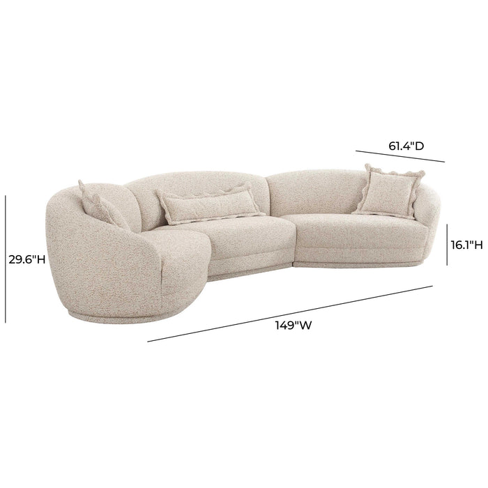 Marion Two-Tone Textured Boucle Sectional