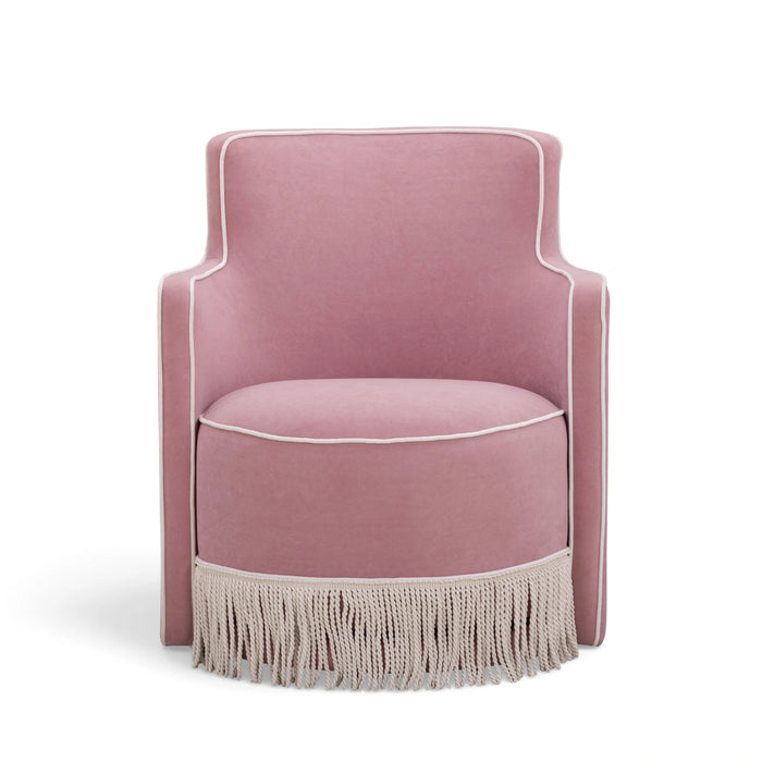 Passe Tasseled Velvet Swivel Accent Chair