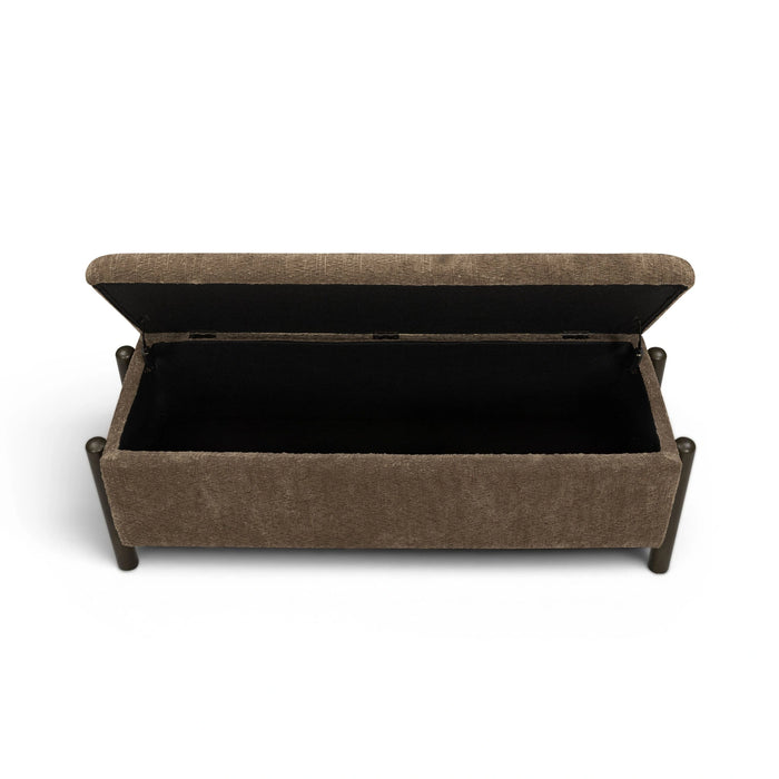 Abby 52" Nubby Fabric Storage Bench