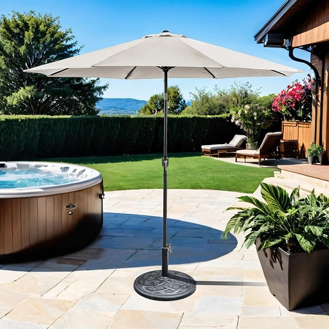 Mora 11' Outdoor Umbrella + 21" Round Base - Dream Home Furniture & Mattress (Waite Park, MN)