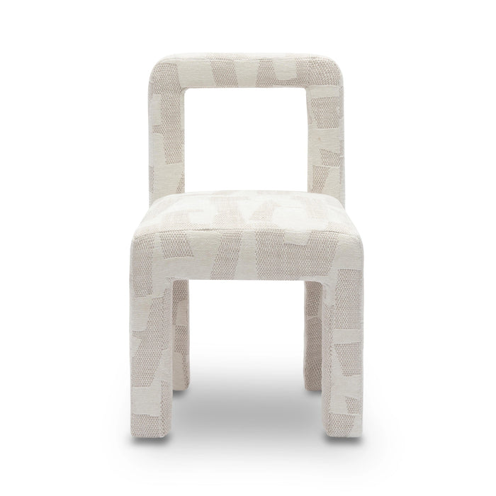Hazel Cream Patterned Performance Jacquard Dining Chair