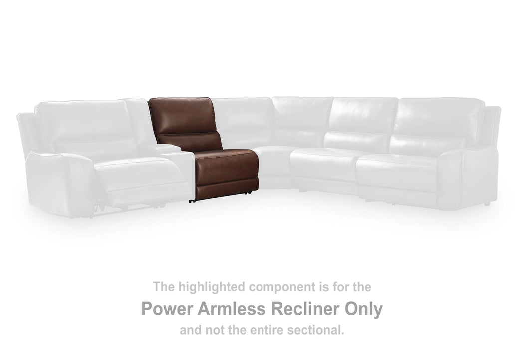 DeepWakes Reclining Sectional with Storage Console - Dream Home Furniture & Mattress (Waite Park, MN)