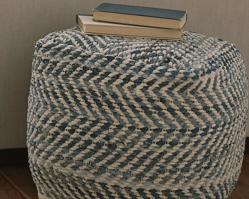 Chevron Pouf - Dream Home Furniture & Mattress (Waite Park, MN)
