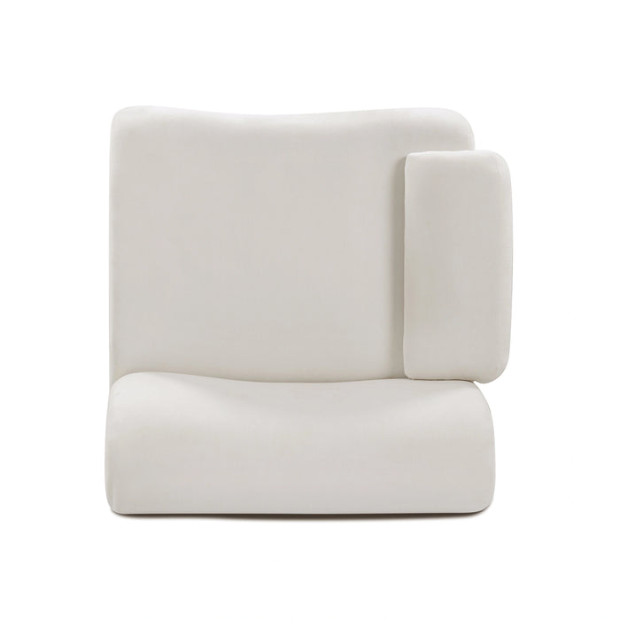 Zenith Contract-Grade Upcycled Fabric Cream Corner Chair