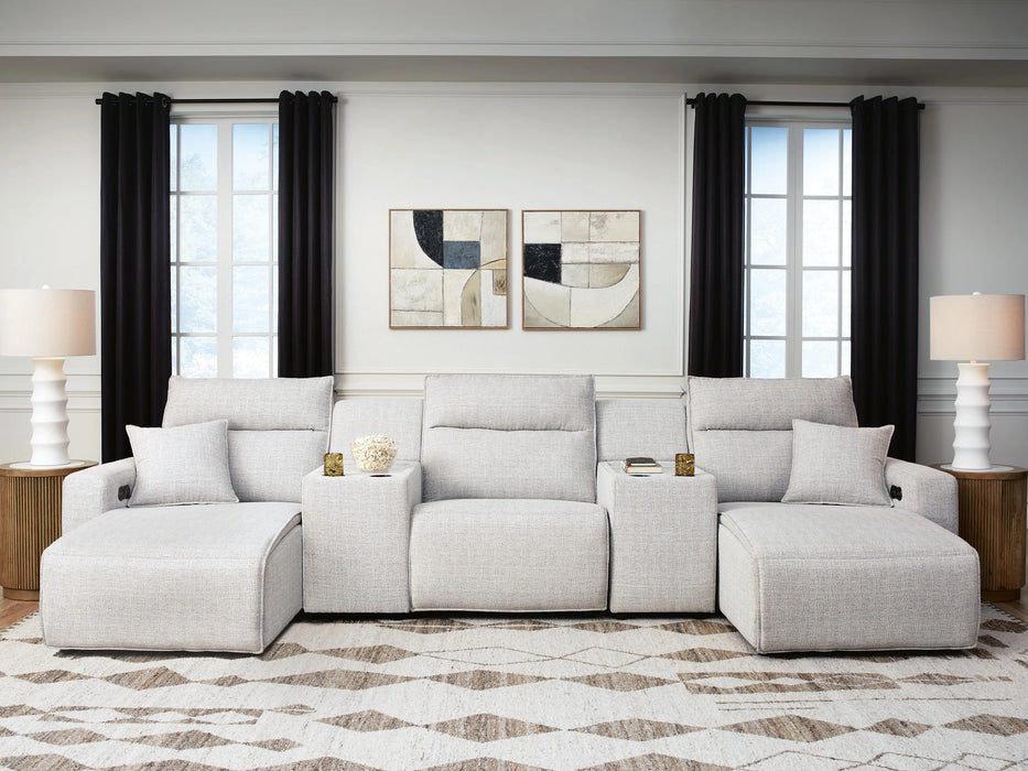 Modmax II Power Reclining Sectional with Chaise and Consoles - Dream Home Furniture & Mattress (Waite Park, MN)