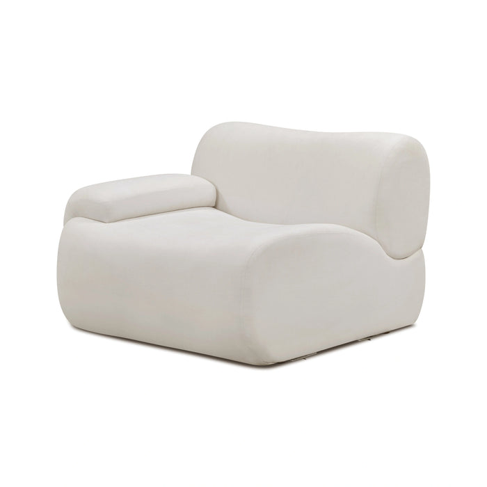 Zenith Contract-Grade Upcycled Fabric Cream Corner Chair