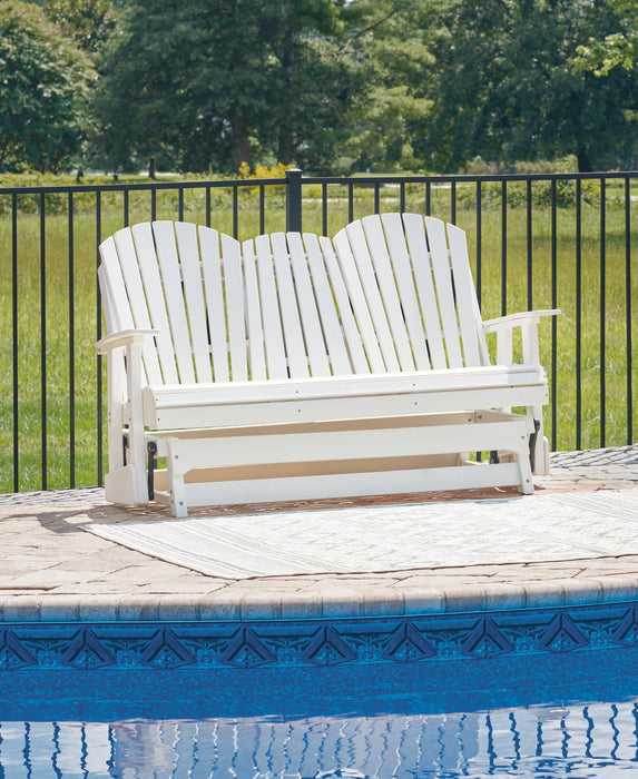 Hyland wave Outdoor Glider Loveseat - Dream Home Furniture & Mattress (Waite Park, MN)