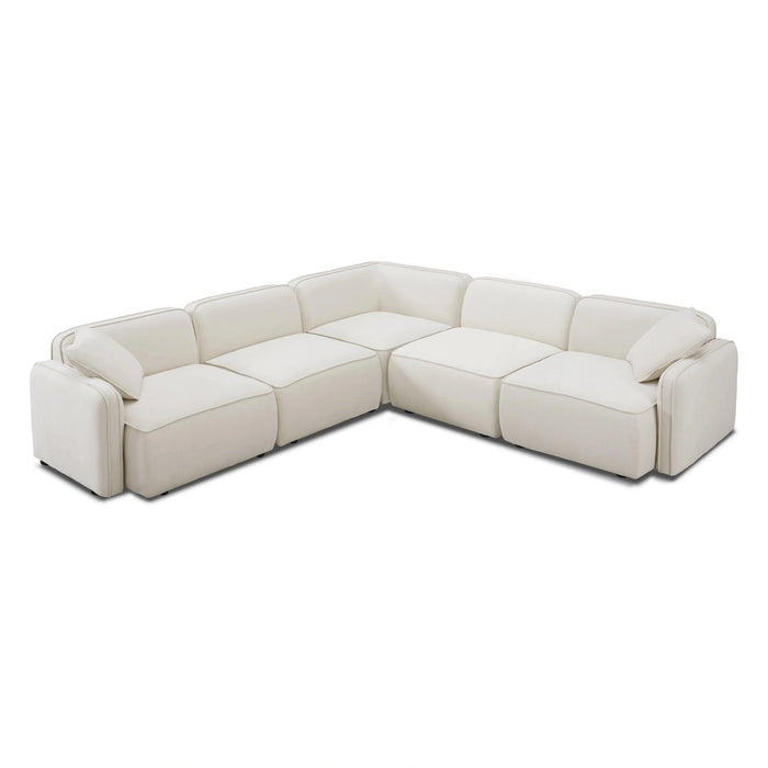 Travie Sand Upcycled Performance Linen Modular L-Sectional