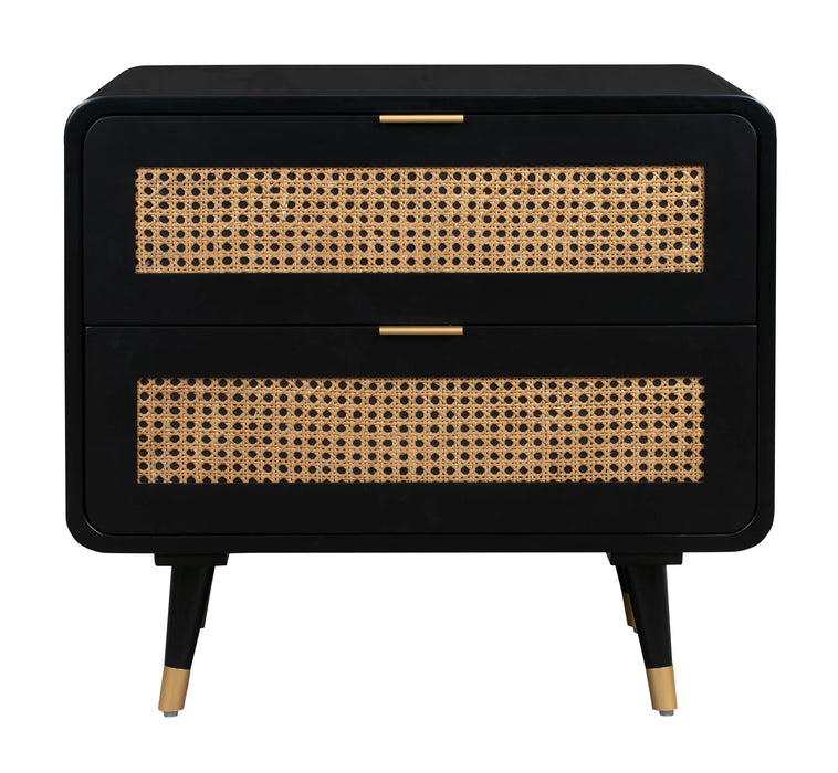 Christine 27" Black 2-Drawer Nightstand
