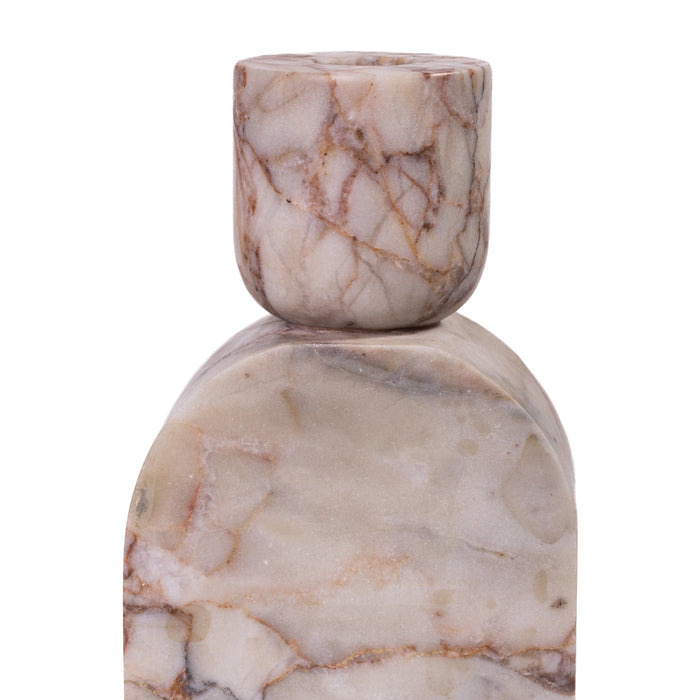 Marble White Brown Candle Holder