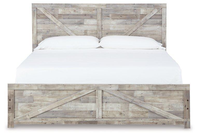 Hodanna Whitewash King Crossbuck Panel Bed