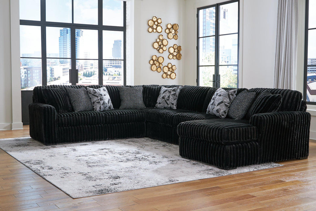 Midnight-Madness Sectional with Chaise - Dream Home Furniture & Mattress (Waite Park, MN)