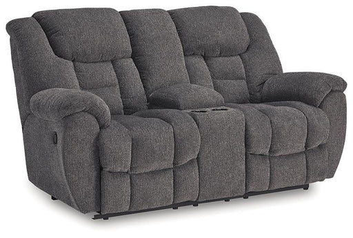 Foreside Reclining Loveseat with Console - Dream Home Furniture & Mattress (Waite Park, MN)
