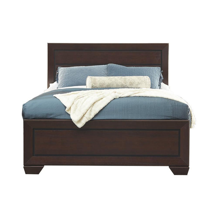 Kauffman California King, Eastren King, & Queen Panel Bed Dark Cocoa - Dream Home Furniture & Mattress (Waite Park, MN)