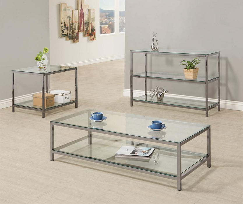 G720228 Contemporary Black Nickel Sofa Table