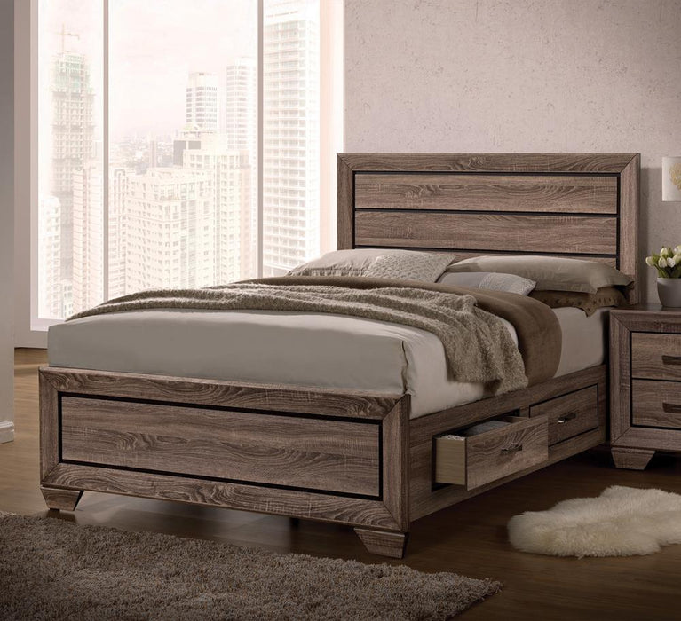 Kauffman California King, E.king, & Queen Panel Bed Washed Taupe - Dream Home Furniture & Mattress (Waite Park, MN)