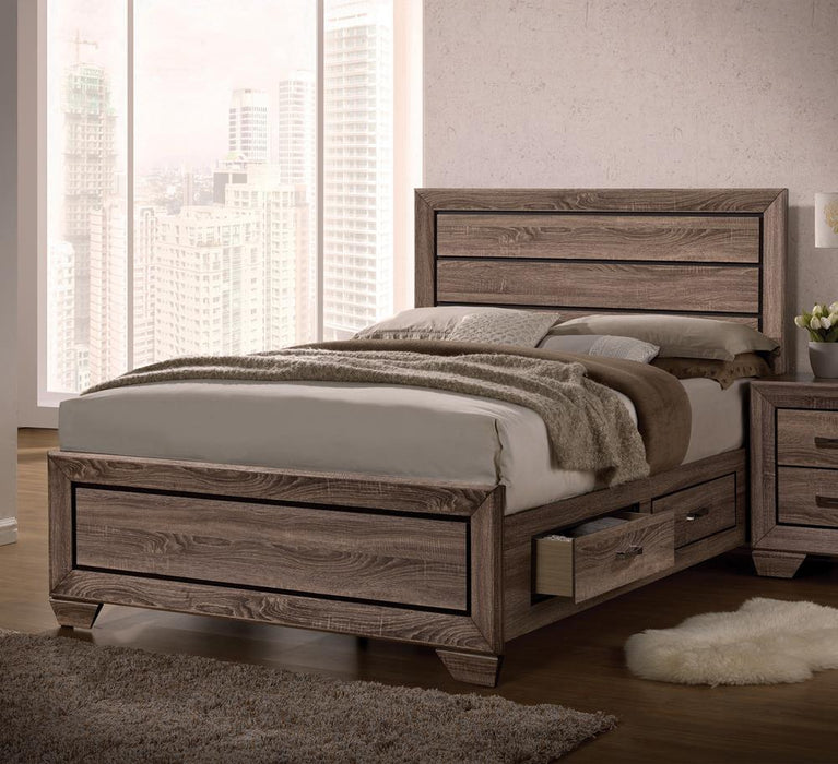 Kauffman California King, E.king, & Queen Panel Bed Washed Taupe - Dream Home Furniture & Mattress (Waite Park, MN)