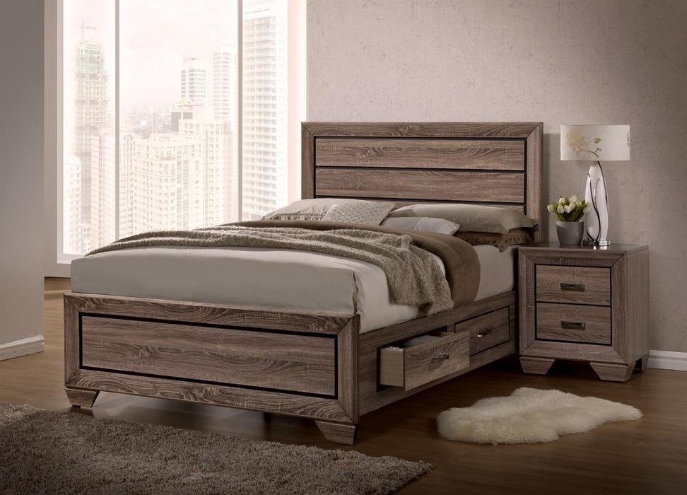 Kauffman California King, E.king, & Queen Panel Bed Washed Taupe - Dream Home Furniture & Mattress (Waite Park, MN)
