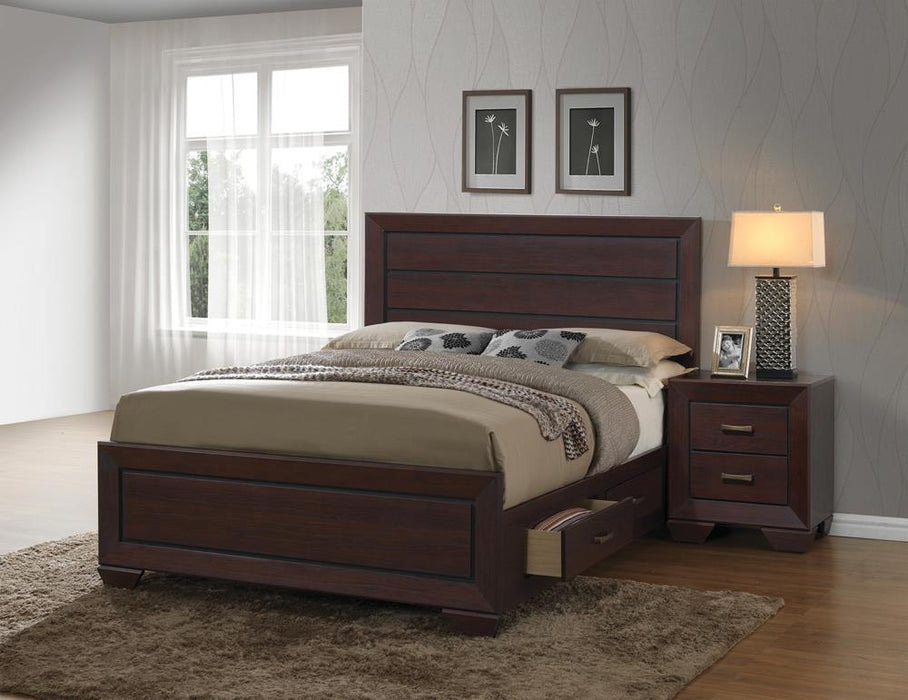 Kauffman California King, Eastren King, & Queen Panel Bed Dark Cocoa - Dream Home Furniture & Mattress (Waite Park, MN)