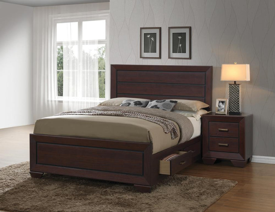 Kauffman California King, Eastren King, & Queen Panel Bed Dark Cocoa - Dream Home Furniture & Mattress (Waite Park, MN)