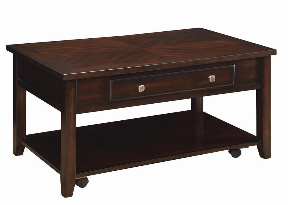 Transitional Walnut Lift-Top Coffee Table