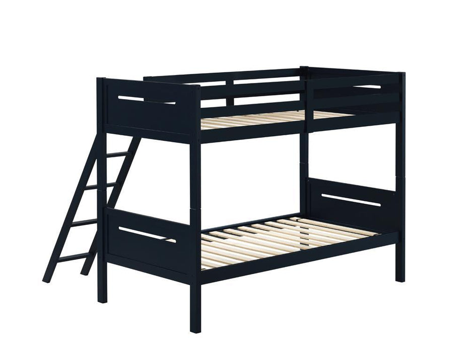 Littleton Twin Over Twin Bunk Bed Blue