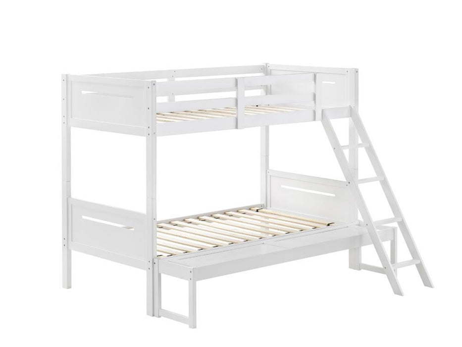 405052WHT TWIN/FULL BUNK BED