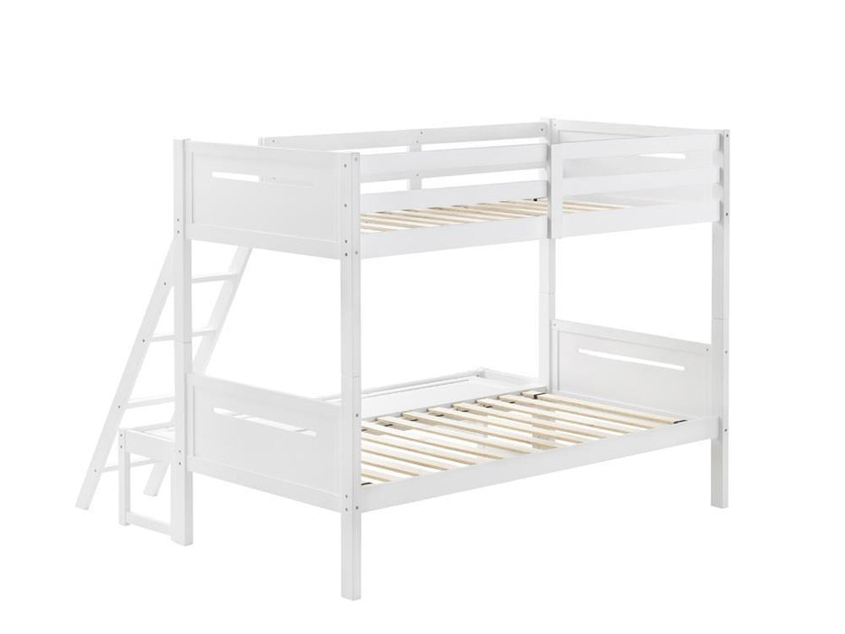 405052WHT TWIN/FULL BUNK BED
