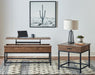 Byers Black Coffee Table with Hidden Storage Brown Oak and Sandy Black - Dream Home Furniture & Mattress (Waite Park, MN)