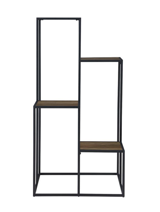 Rito 4-tier Display Shelf Rustic Brown and Black