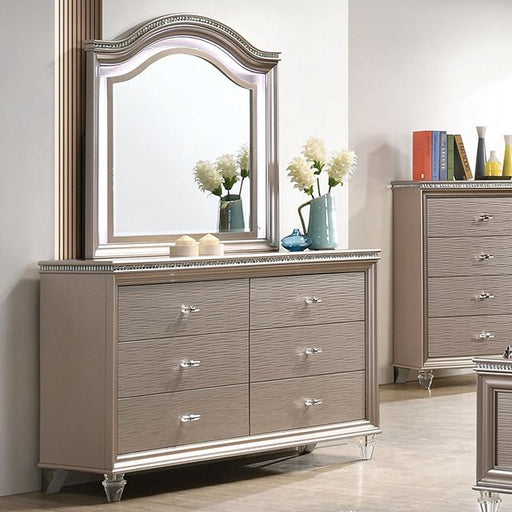 ALLIE Dresser, Rose Gold - Dream Home Furniture & Mattress (Waite Park, MN)