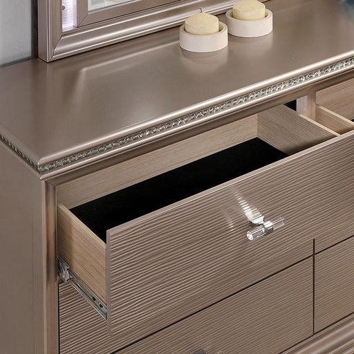 ALLIE Dresser, Rose Gold - Dream Home Furniture & Mattress (Waite Park, MN)