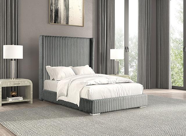 Cadwell E.King, Queen, & Full Bed White, Gray, & Black - Dream Home Furniture & Mattress (Waite Park, MN)