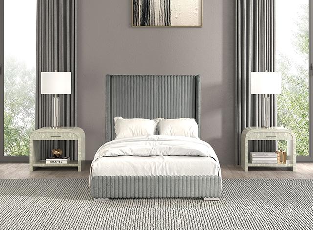 Cadwell E.King, Queen, & Full Bed White, Gray, & Black - Dream Home Furniture & Mattress (Waite Park, MN)