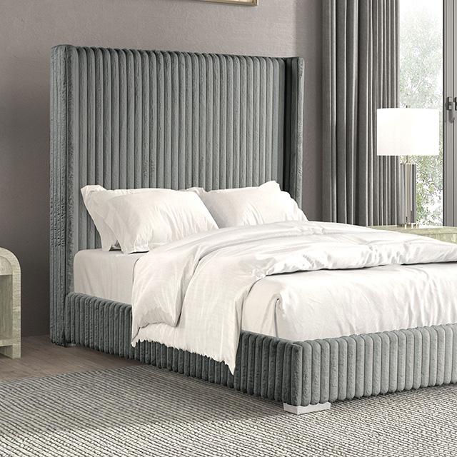 Cadwell E.King, Queen, & Full Bed White, Gray, & Black - Dream Home Furniture & Mattress (Waite Park, MN)