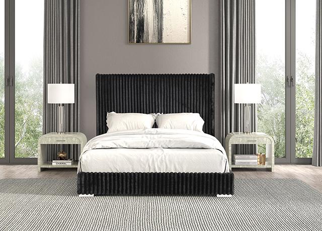 Cadwell E.King, Queen, & Full Bed White, Gray, & Black