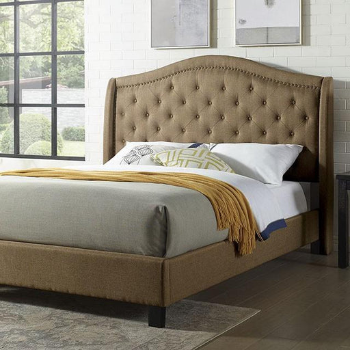 Carly Cal.King, E.King, Full, & Queen Bed Grey & Brown - Dream Home Furniture & Mattress (Waite Park, MN)