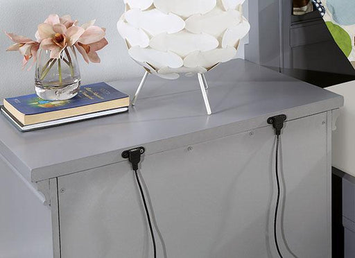 CASTLILE Night Stand w/ USB, Gray - Dream Home Furniture & Mattress (Waite Park, MN)