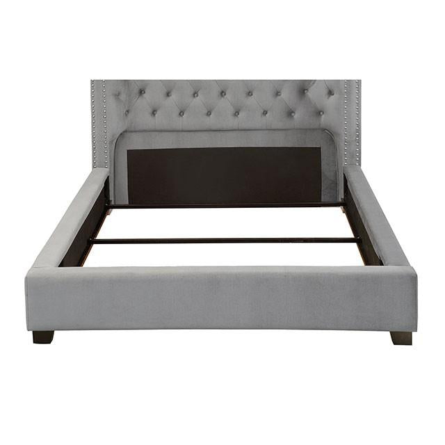 Cayla Cal.King, E.King, & Queen Bed Silver & Grey - Dream Home Furniture & Mattress (Waite Park, MN)
