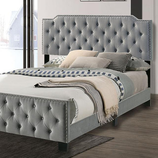 CHARLIZE Cal.King Bed, Gray - Dream Home Furniture & Mattress (Waite Park, MN)
