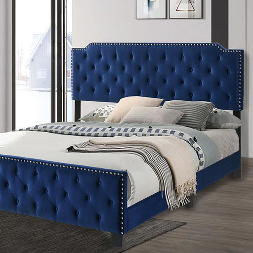 CHARLIZE Cal.King Bed, Navy - Dream Home Furniture & Mattress (Waite Park, MN)