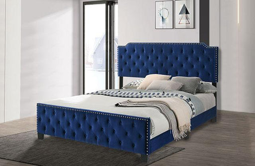 CHARLIZE Cal.King Bed, Navy - Dream Home Furniture & Mattress (Waite Park, MN)